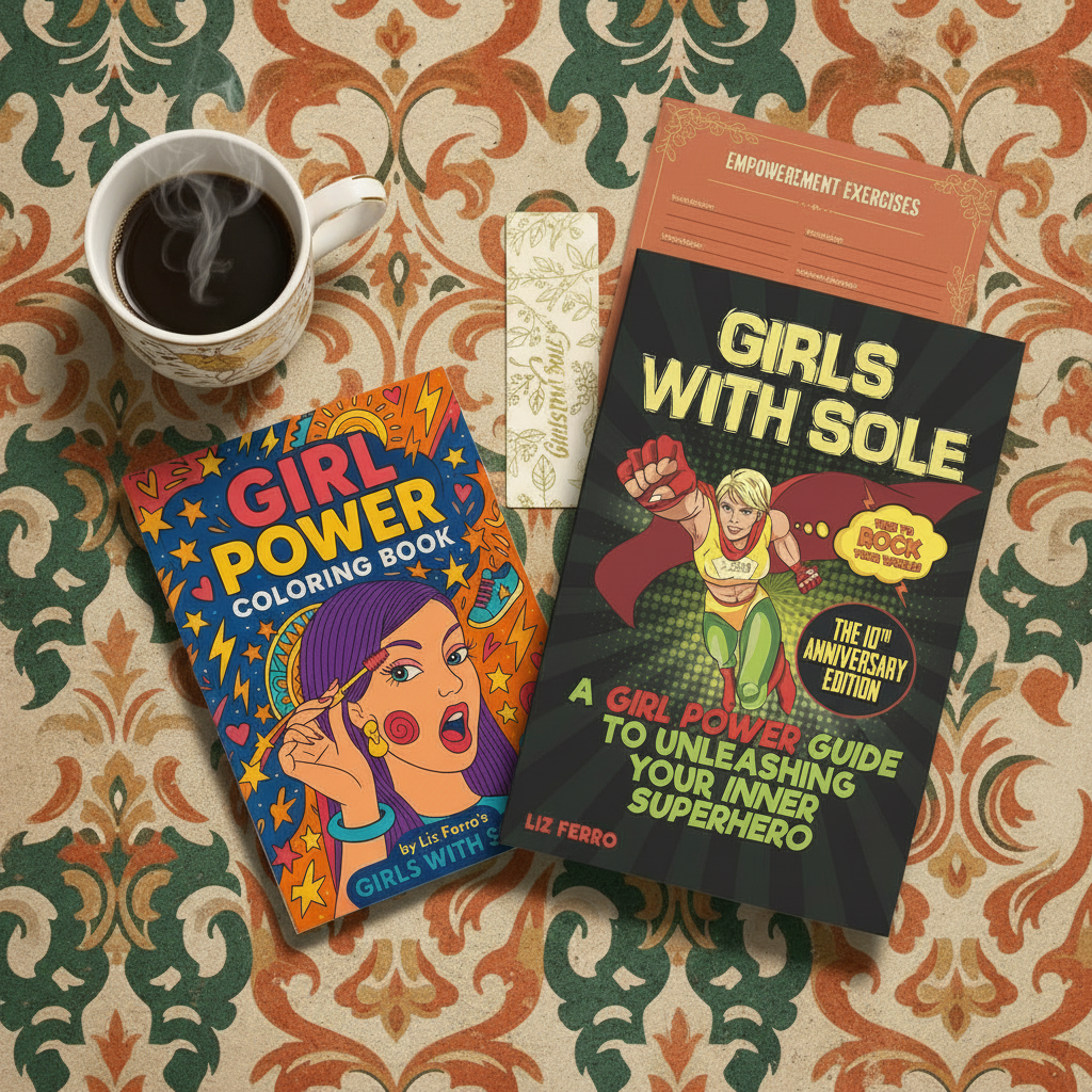 Girl Power Gift Set - Girls With Sole books with coffee vintage styled